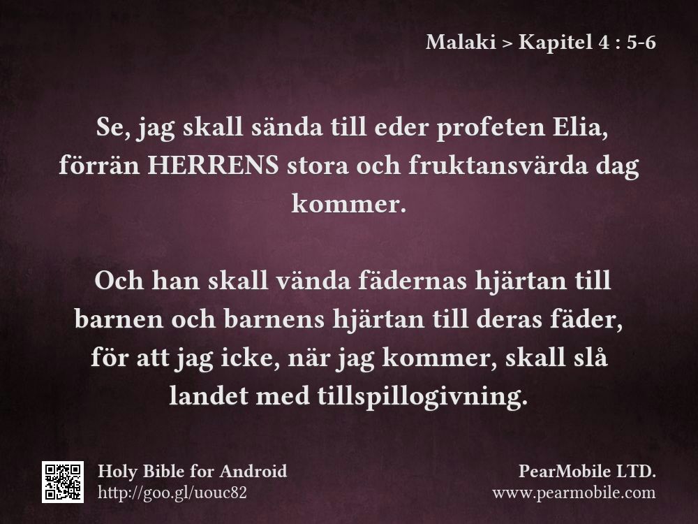 Malaki, Kapitel 4:5-6